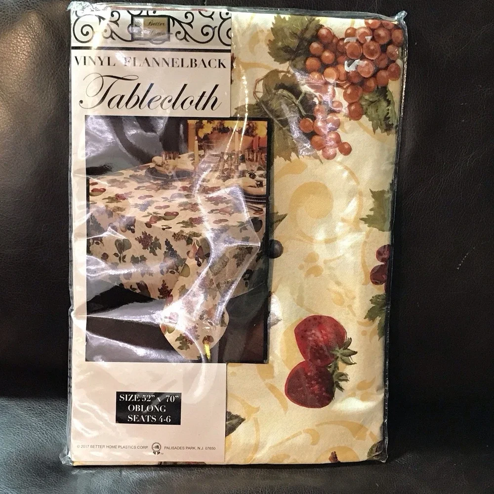 Better Homes 2017 Vinyl Flannelback‎ Tablecloth Oblong 52
